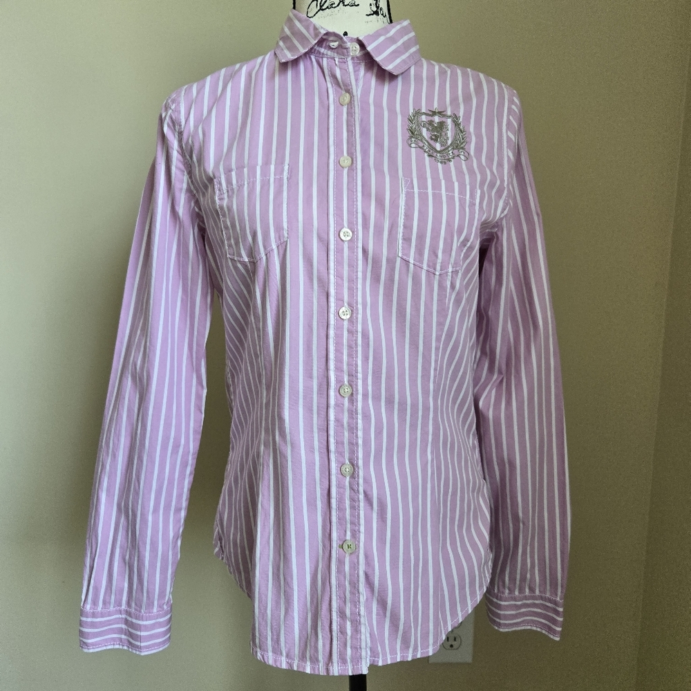 Bogner Fire+Ice Shirt Womens M Pink Stripe Cotton Classic